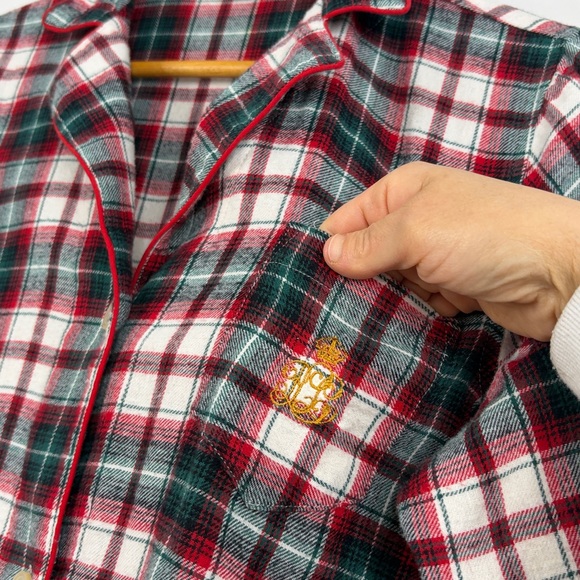 Lauren Ralph Lauren Nightshirt Womens Medium Red White Plaid Cotton Flannel PJs - Picture 6 of 11